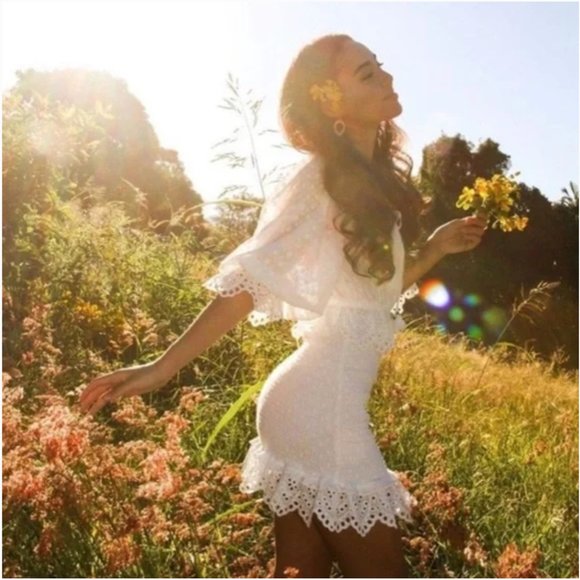 Spell “Daisy Chain” smocked eyelet mini dress — BNWT - Picture 5 of 10